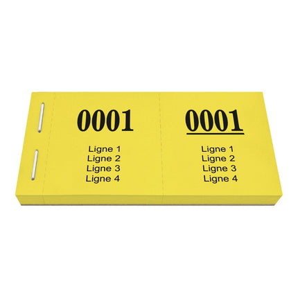 Bloc vendeur avec 4 lignes de texte à personnaliser - 1000 tickets