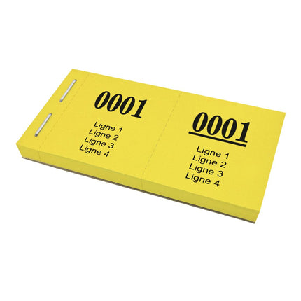 Carnet de tickets vestiaire avec 4 lignes de texte à personnaliser - 1000 tickets