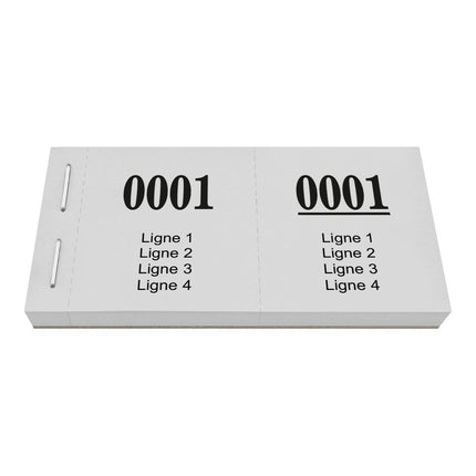 Bloc vendeur avec 4 lignes de texte à personnaliser - 1000 tickets