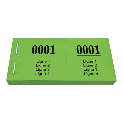 Bloc vendeur avec 4 lignes de texte à personnaliser - 1000 tickets