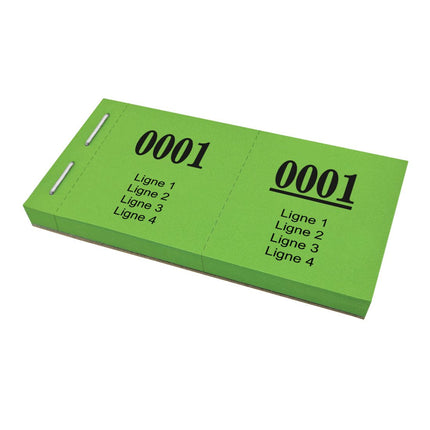 Carnet de tickets vestiaire avec 4 lignes de texte à personnaliser - 1000 tickets