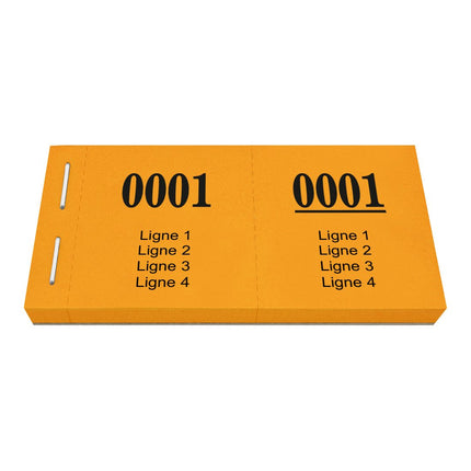 Bloc vendeur avec 4 lignes de texte à personnaliser - 1000 tickets