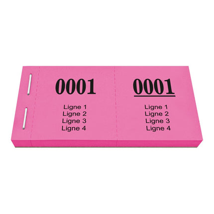 Bloc vendeur avec 4 lignes de texte à personnaliser - 1000 tickets