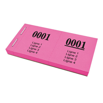 Carnet de tickets vestiaire avec 4 lignes de texte à personnaliser - 1000 tickets