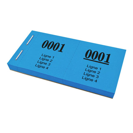 Carnet de tickets vestiaire avec 4 lignes de texte à personnaliser - 1000 tickets