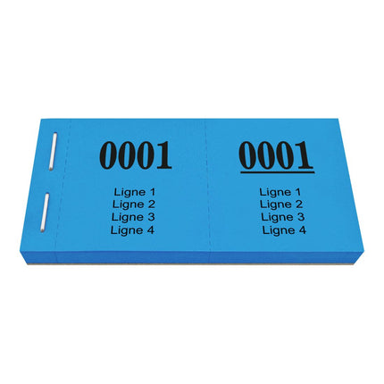 Bloc vendeur avec 4 lignes de texte à personnaliser - 1000 tickets