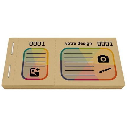 Bloc vendeur à personnaliser - 600 tickets - en couleur