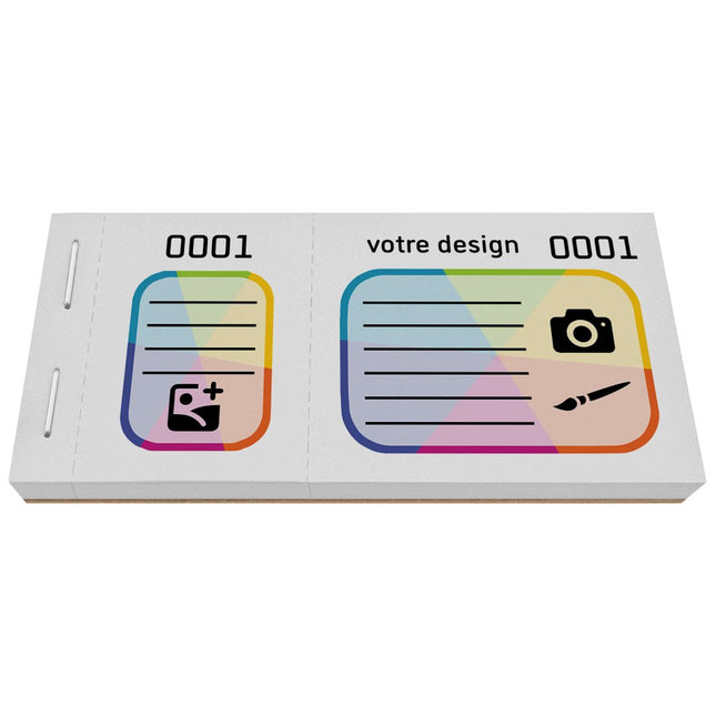 Bloc vendeur à personnaliser - 600 tickets - en couleur