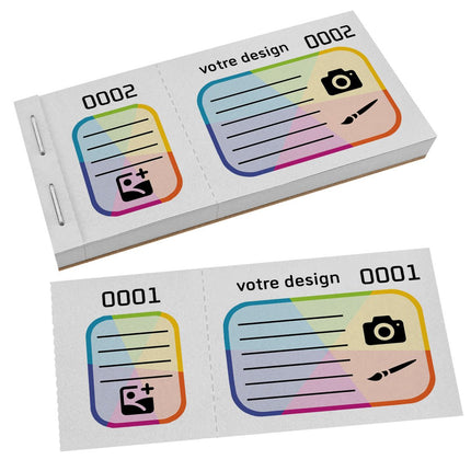 Bloc vendeur à personnaliser - 600 tickets - en couleur