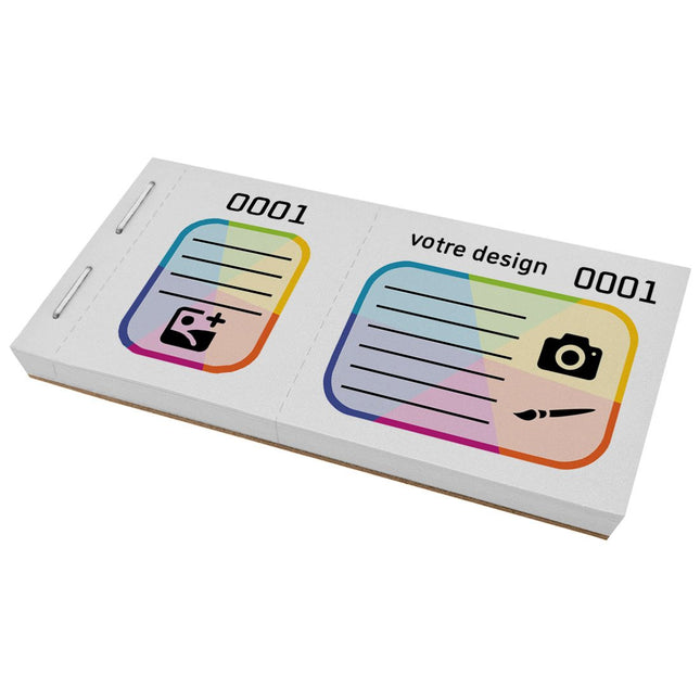 Bloc vendeur à personnaliser - 600 tickets - en couleur