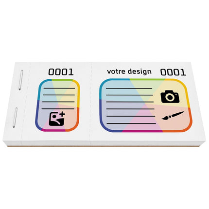 Bloc vendeur à personnaliser - 600 tickets - en couleur