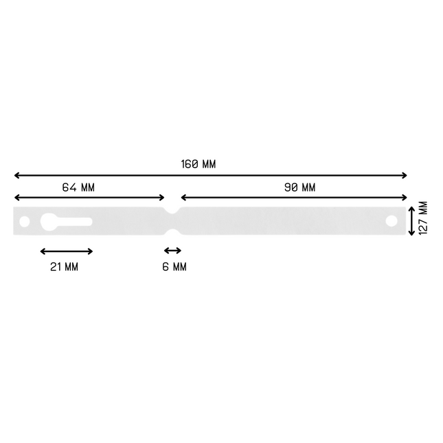 Étiquettes à boucle blanches Tyvek - 160 x 12,7 mm - pour imprimante matricielle - 1000 étiquettes