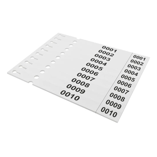 Étiquettes à boucle numérotées - 250 x 20 mm - avec perforation - 200 étiquettes