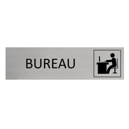 Plaque de porte Bureau -  aluminium - 165 x 45 mm