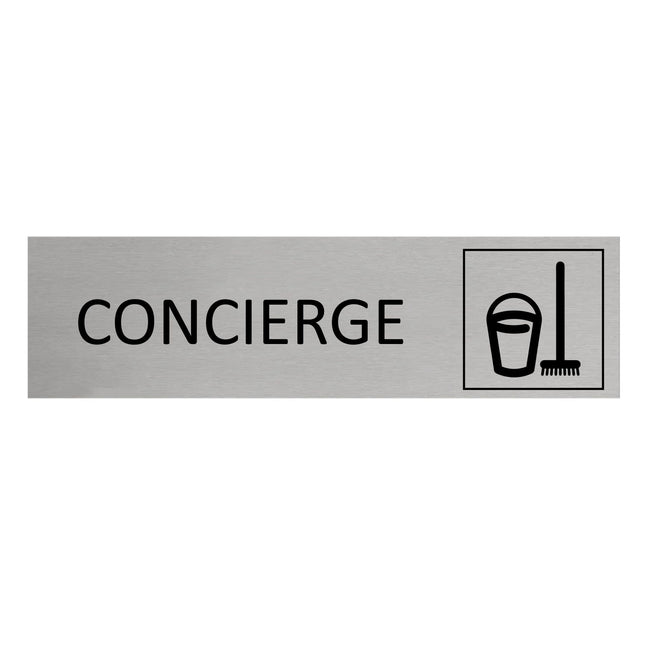 Plaque de porte Concierge -  aluminium - 165 x 45 mm