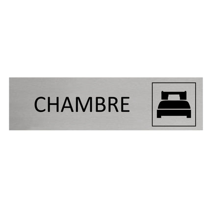 Plaque de porte Chambre -  aluminium - 165 x 45 mm