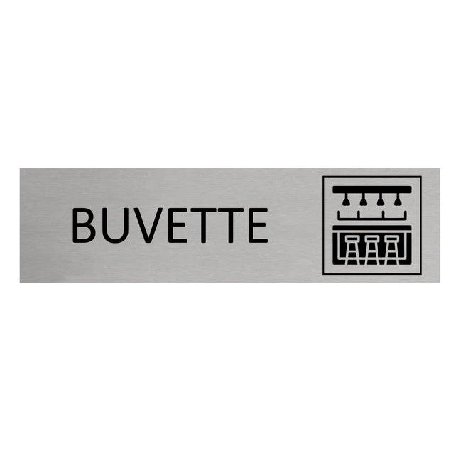 Plaque de porte Buvette -  aluminium - 165 x 45 mm