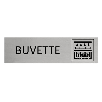 Plaque de porte Buvette -  aluminium - 165 x 45 mm