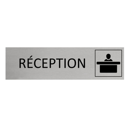 Plaque de porte Réception -  aluminium - 165 x 45 mm
