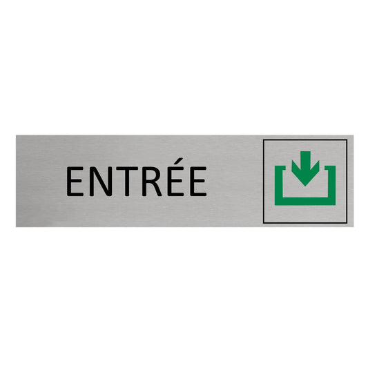 Plaque de porte Entrée -  aluminium - 165 x 45 mm