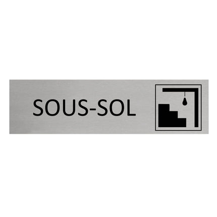 Plaque de porte Sous-sol -  aluminium - 165 x 45 mm