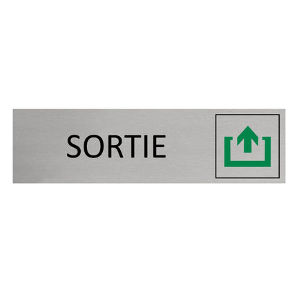 Plaque de porte Sortie -  aluminium - 165 x 45 mm