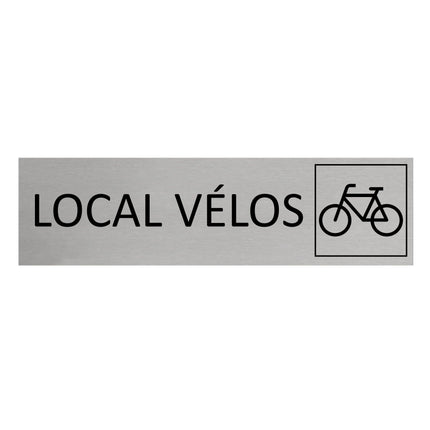 Plaque de porte Local Vélos -  aluminium - 165 x 45 mm