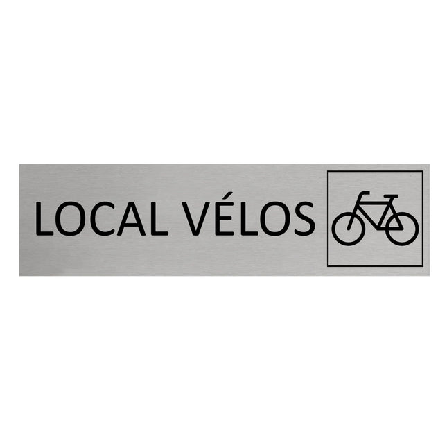Plaque de porte Local Vélos -  aluminium - 165 x 45 mm