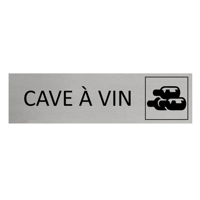 Plaque de porte Cave à vin -  aluminium - 165 x 45 mm