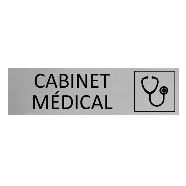 Plaque de porte Cabinet médical -  aluminium - 165 x 45 mm