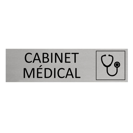 Plaque de porte Cabinet médical -  aluminium - 165 x 45 mm