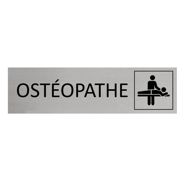 Plaque de porte Ostéopathe -  aluminium - 165 x 45 mm