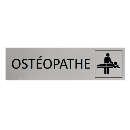 Plaque de porte Ostéopathe -  aluminium - 165 x 45 mm