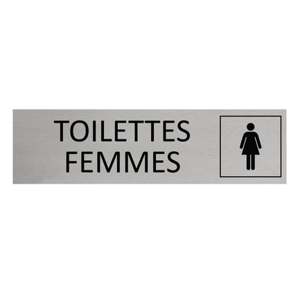 Plaque de porte Toilettes femmes -  aluminium - 165 x 45 mm