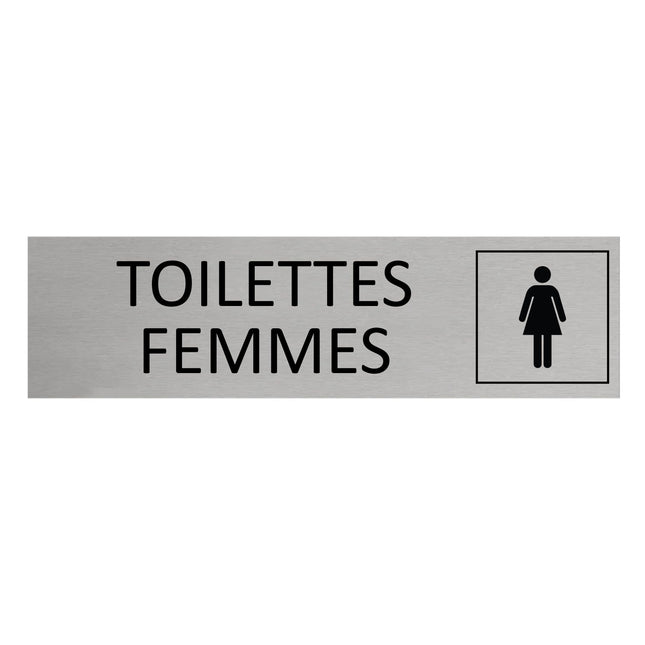 Plaque de porte Toilettes femmes -  aluminium - 165 x 45 mm