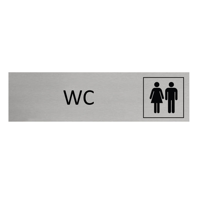 Plaque de porte WC -  aluminium - 165 x 45 mm