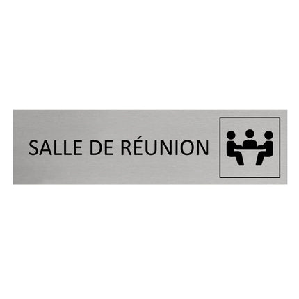 Plaque de porte Salle de réunion -  aluminium - 165 x 45 mm
