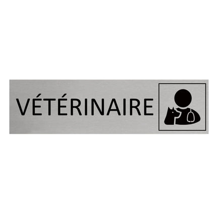 Plaque de porte Vétérinaire -  aluminium - 165 x 45 mm