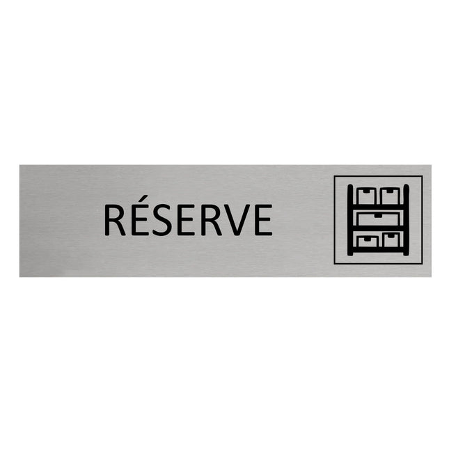 Plaque de porte Réserve -  aluminium - 165 x 45 mm