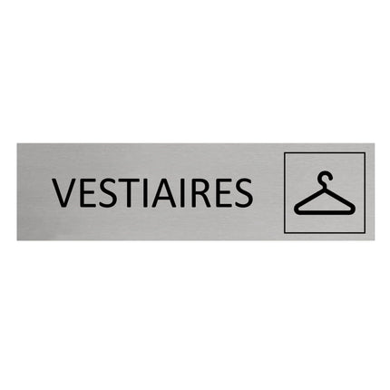 Plaque de porte Vestiaires -  aluminium - 165 x 45 mm