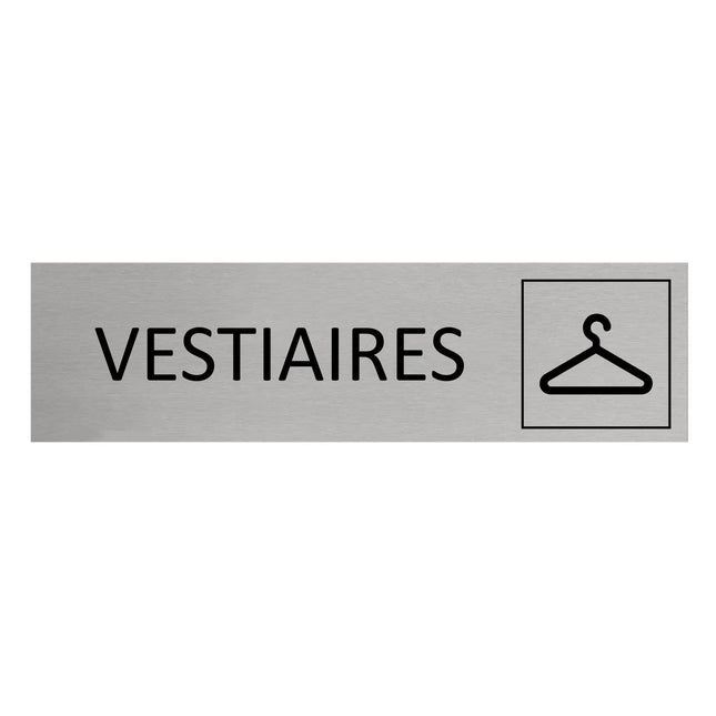 Plaque de porte Vestiaires -  aluminium - 165 x 45 mm