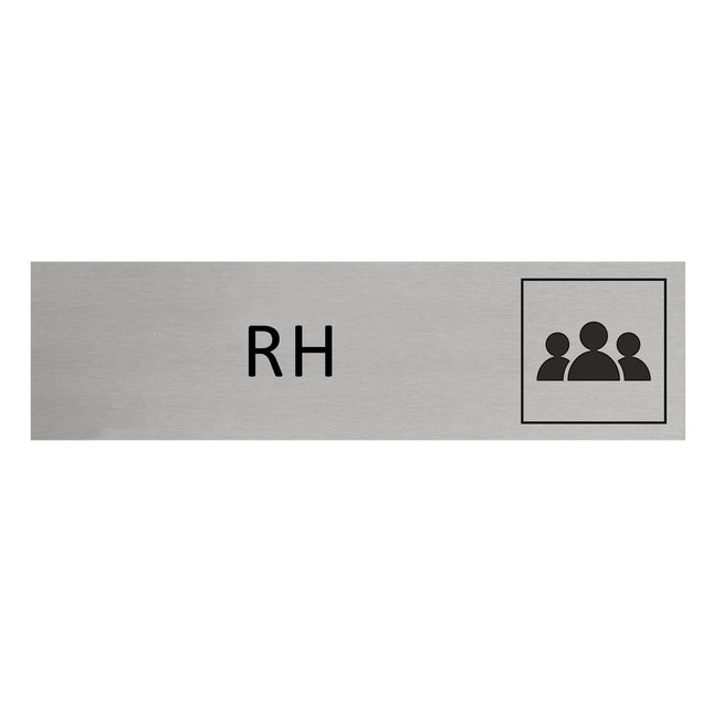 Plaque de porte RH -  aluminium - 165 x 45 mm