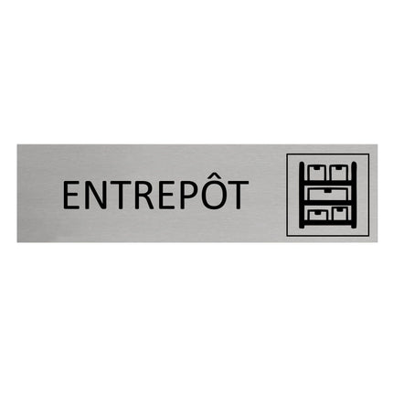 Plaque de porte Entrepôt -  aluminium - 165 x 45 mm