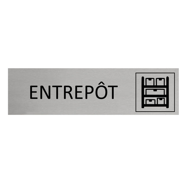 Plaque de porte Entrepôt -  aluminium - 165 x 45 mm