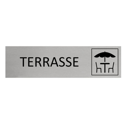 Plaque de porte Terrasse -  aluminium - 165 x 45 mm