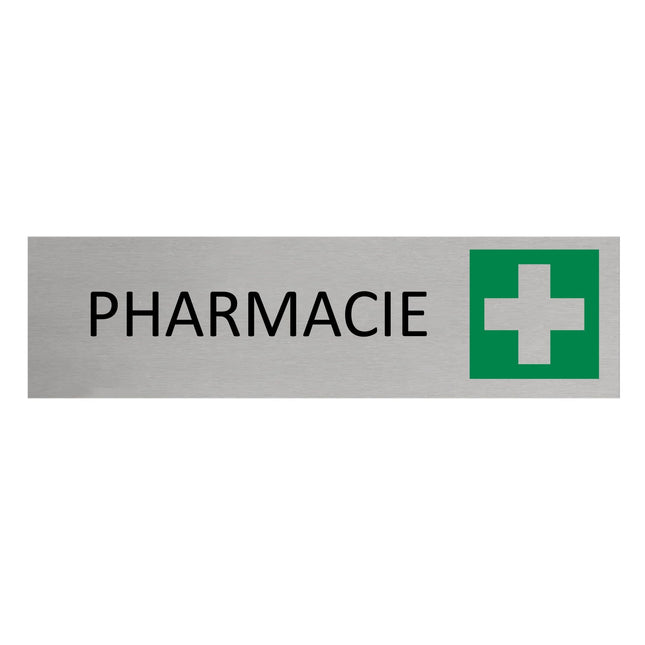 Plaque de porte Pharmacie -  aluminium - 165 x 45 mm