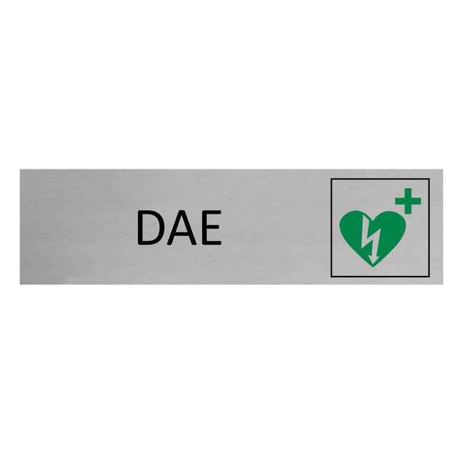 Plaque de porte DAE -  aluminium - 165 x 45 mm