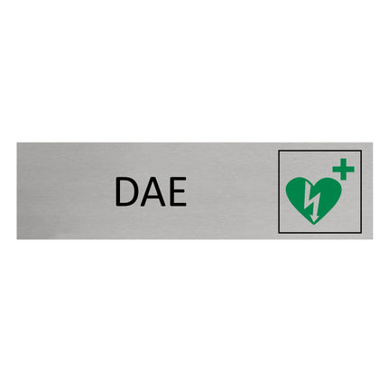 Plaque de porte DAE -  aluminium - 165 x 45 mm