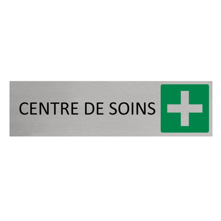 Plaque de porte Centre de soins -  aluminium - 165 x 45 mm