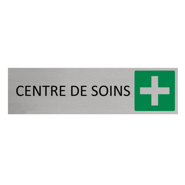 Plaque de porte Centre de soins -  aluminium - 165 x 45 mm